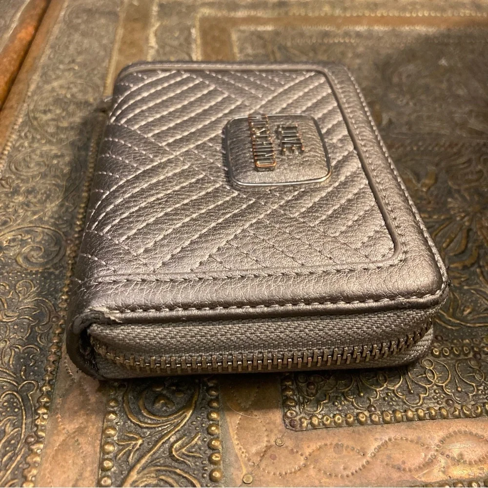 Love Moschino quilted wallet silver‎ metallic